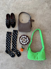 Knee High Polka Dot Socks Black & Cream Exclusive Style
