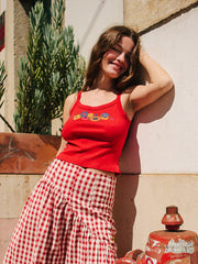 Harley Tank Red Floral Fine Craftsmanship