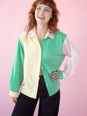 Amy Long Sleeve Button Up Soft Stripe All New