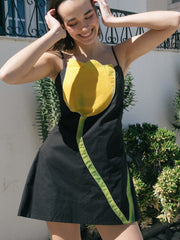 Tulip Appliqué Dress Black Fresh Design