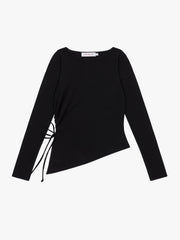 Emma Long Sleeve Top Black Rib All New