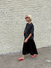 Maeve Midi Skirt Black Linen All New