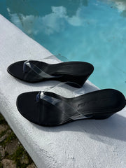 Ramona Wedge Thong Jet/Clear All New