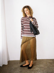Recycled Leather Shoulder Bag Black Exclusive Style