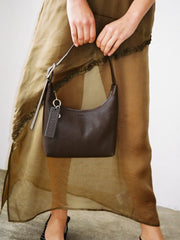 Mini Recycled Leather Shoulder Bag Brown Fine Craftsmanship