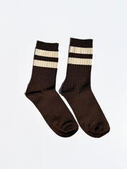 Her Varsity Socks Espresso Exclusive Style