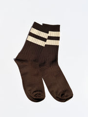 Her Varsity Socks Espresso Exclusive Style