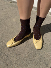 Patterned Sneaker Socks Cacao/Blue All New