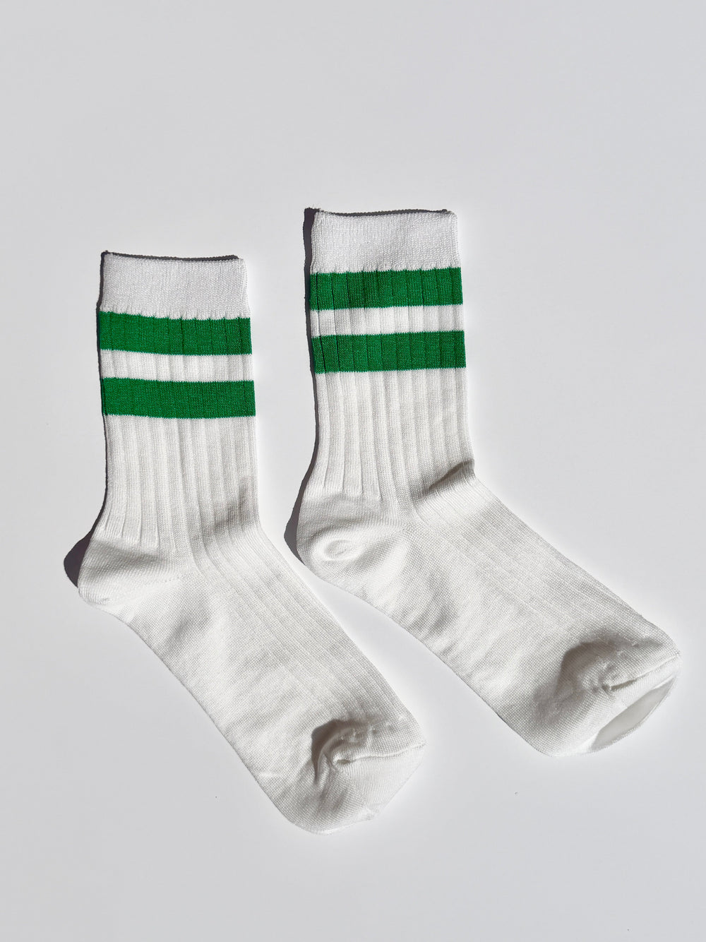 Her Varsity Socks White Kelly Fresh Design