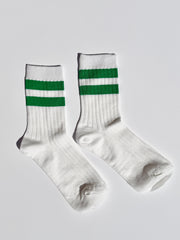 Her Varsity Socks White Kelly Fresh Design