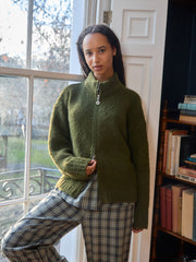 Gemma Zip Up Moss Fine Craftsmanship