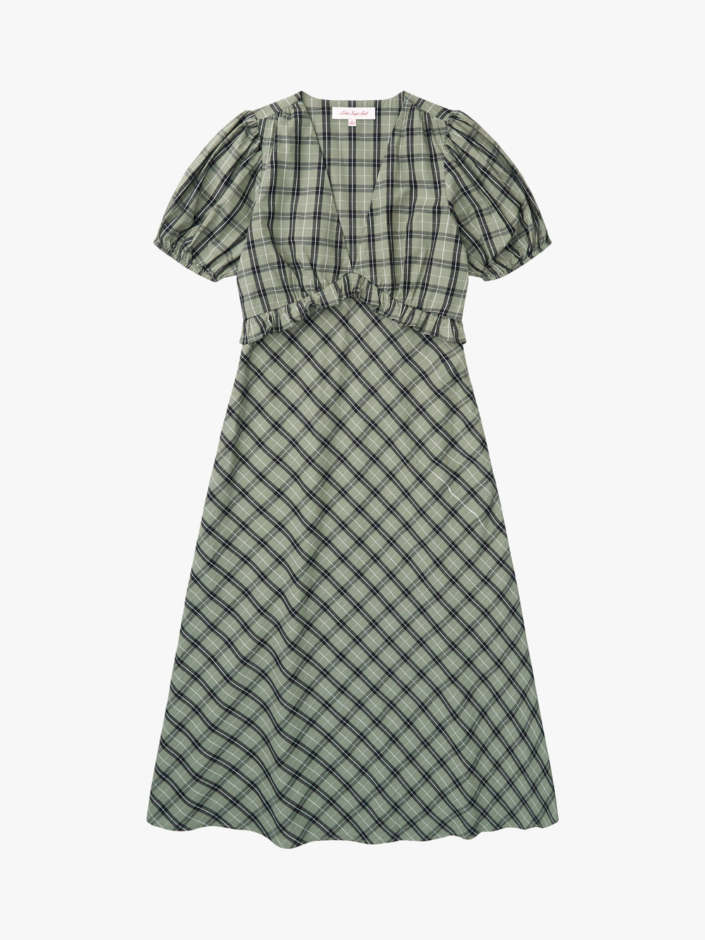 Emma Dress Moss Plaid All New