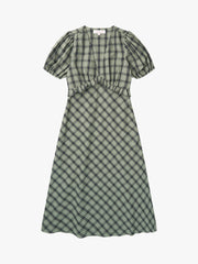 Emma Dress Moss Plaid All New