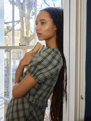 Emma Dress Moss Plaid All New