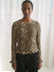 Elliana Smocked Cardi Leopard Exclusive Style