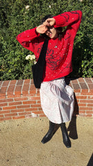 Iris Pearl Sweater Rose Dot Red Exclusive Style