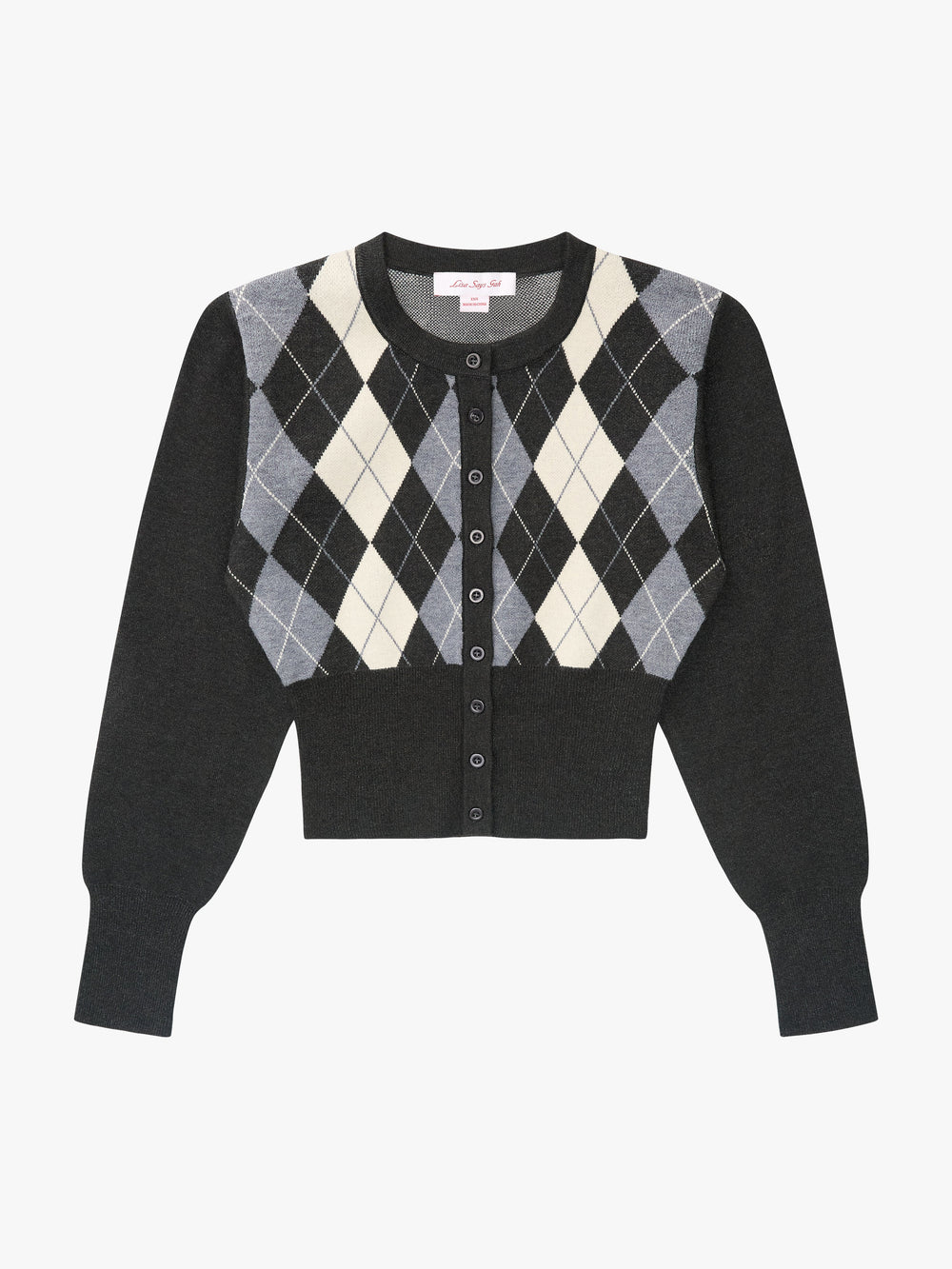Emi Cardi Grey Argyle All New