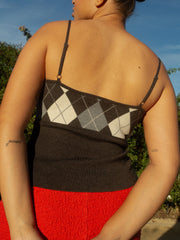 Emi Tank Grey Argyle Fresh Design