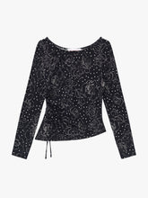 Emma Long Sleeve Top Rose Dot Black Exclusive Style