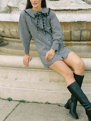 Piper Dress Midnight Check Mix Fine Craftsmanship