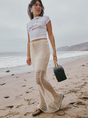Elea Tricot Skirt Ecru Fine Craftsmanship