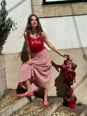 Maeve Midi Skirt Cherry Fine Craftsmanship