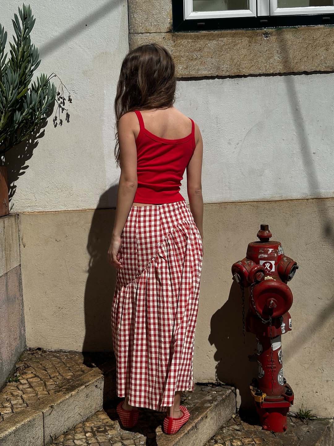 Maeve Midi Skirt Cherry Fine Craftsmanship