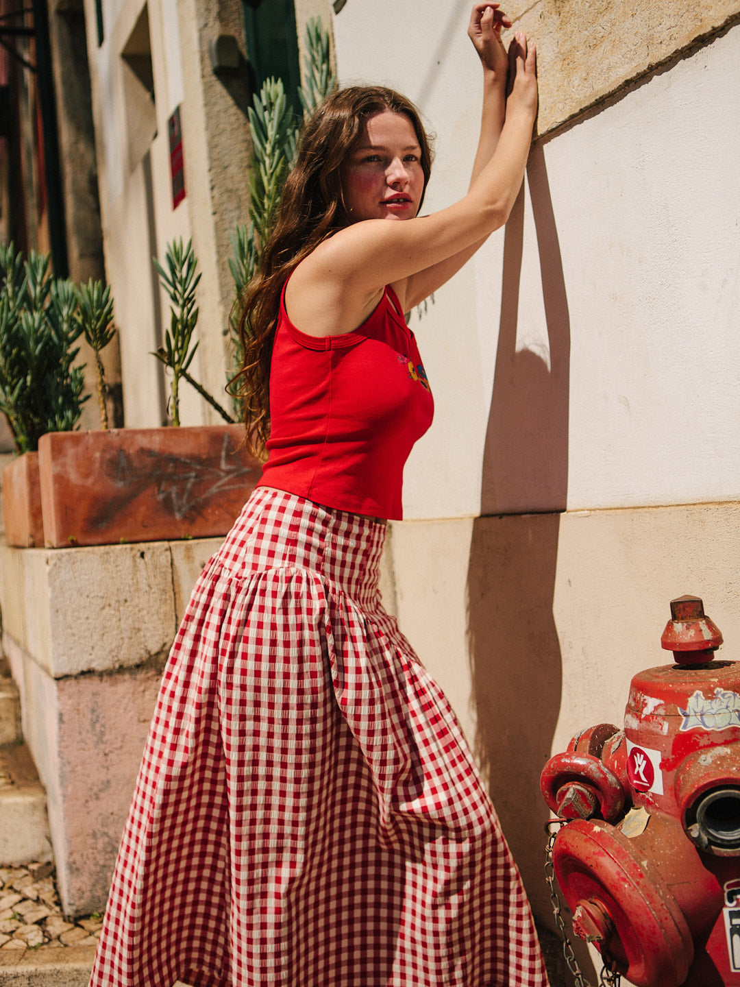 Maeve Midi Skirt Cherry Fine Craftsmanship
