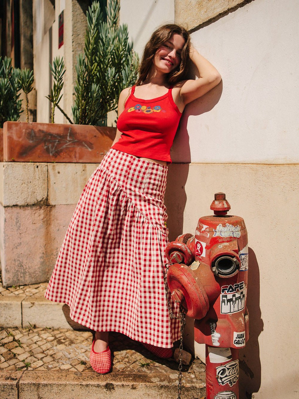Maeve Midi Skirt Cherry Fine Craftsmanship