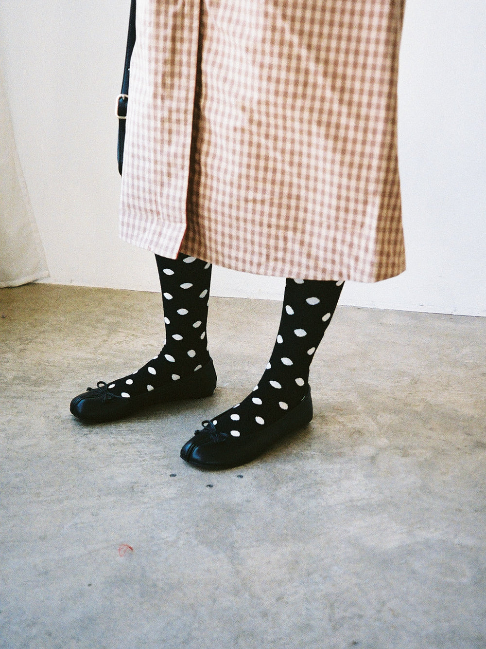 Knee High Polka Dot Socks Black & Cream Exclusive Style