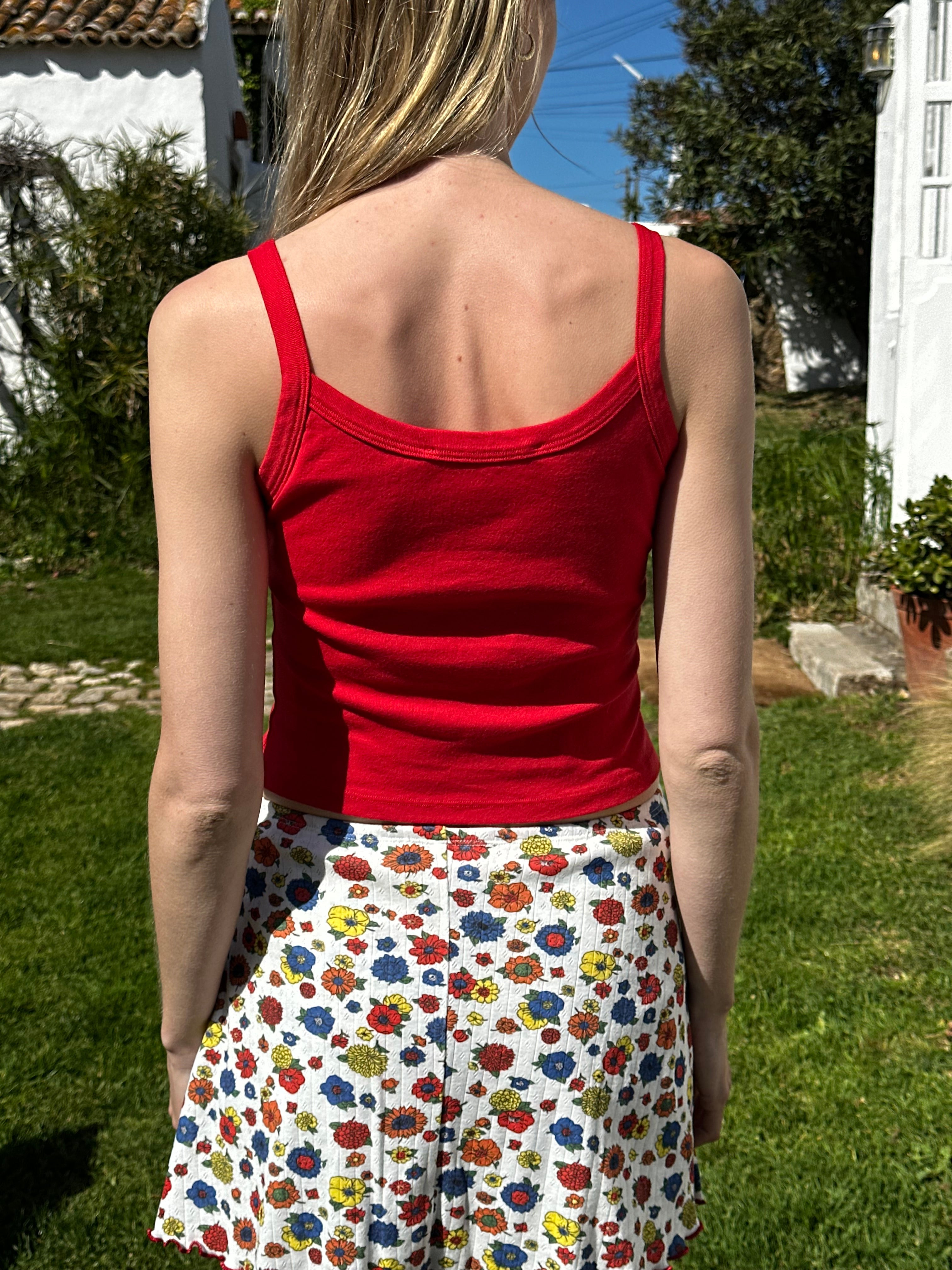 Harley Tank Red Floral Fine Craftsmanship