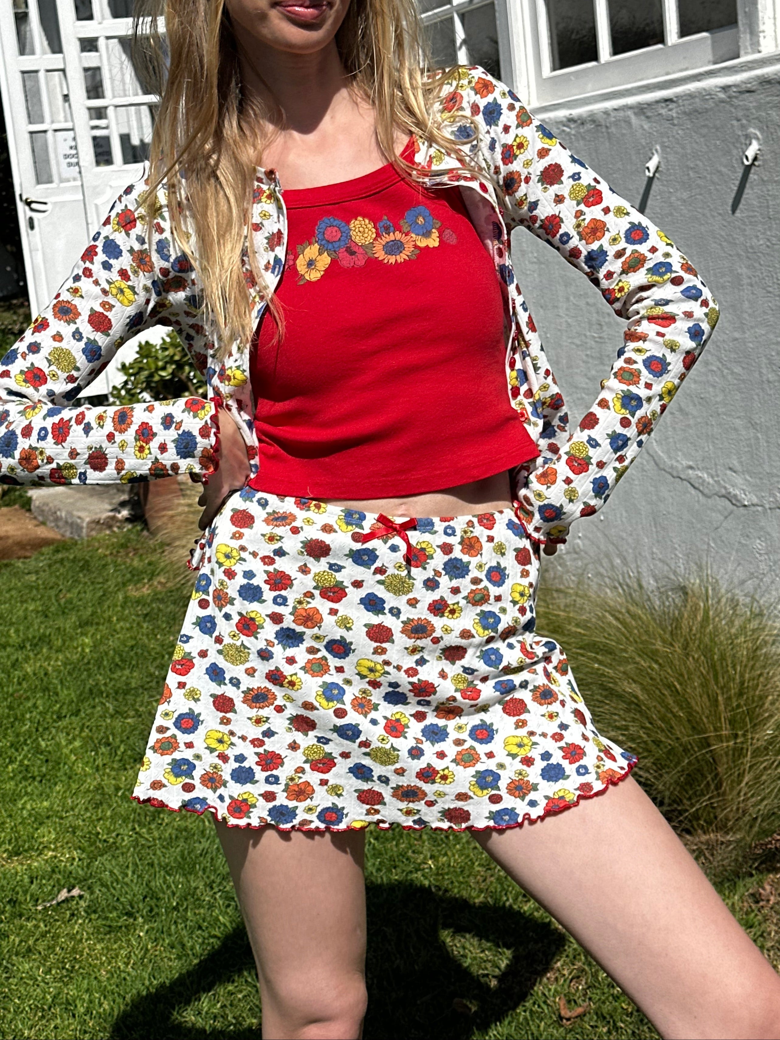 Darcy Skort Primary Floral Fine Craftsmanship