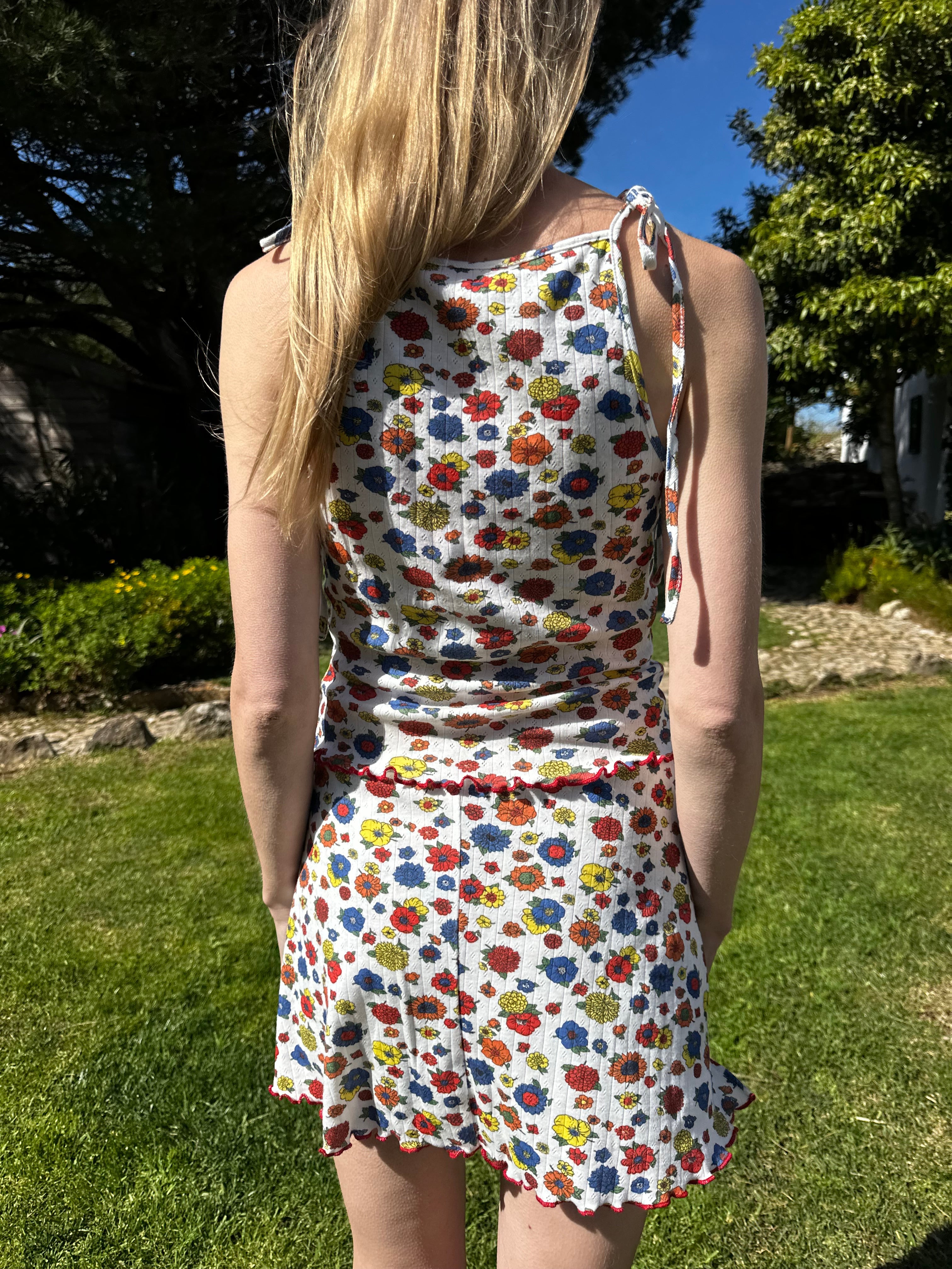 Darcy Skort Primary Floral Fine Craftsmanship