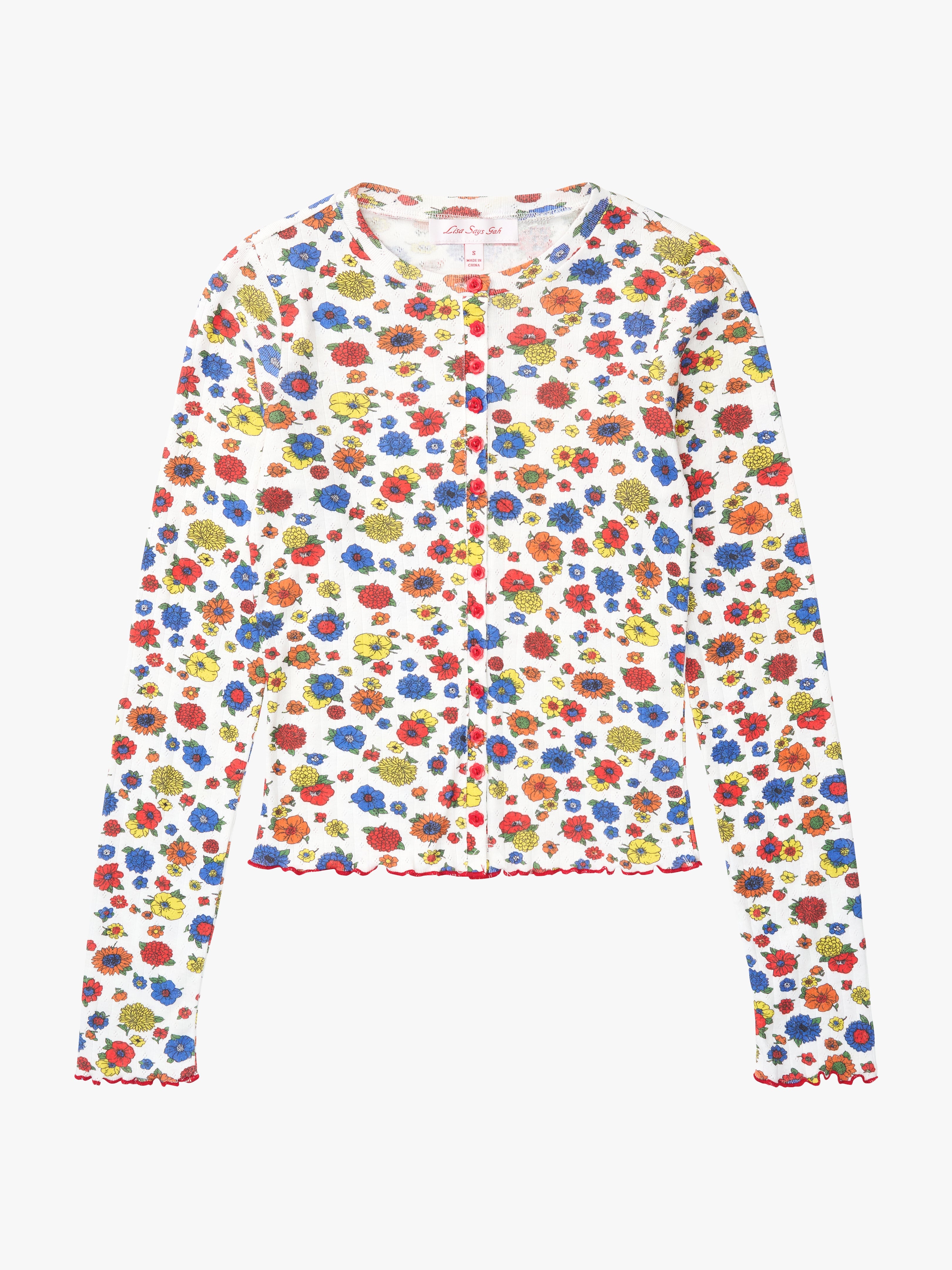 Poppy Cardi Primary Floral Fresh Design