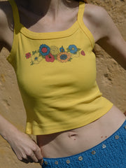 Harley Tank Yellow Floral Fresh Design