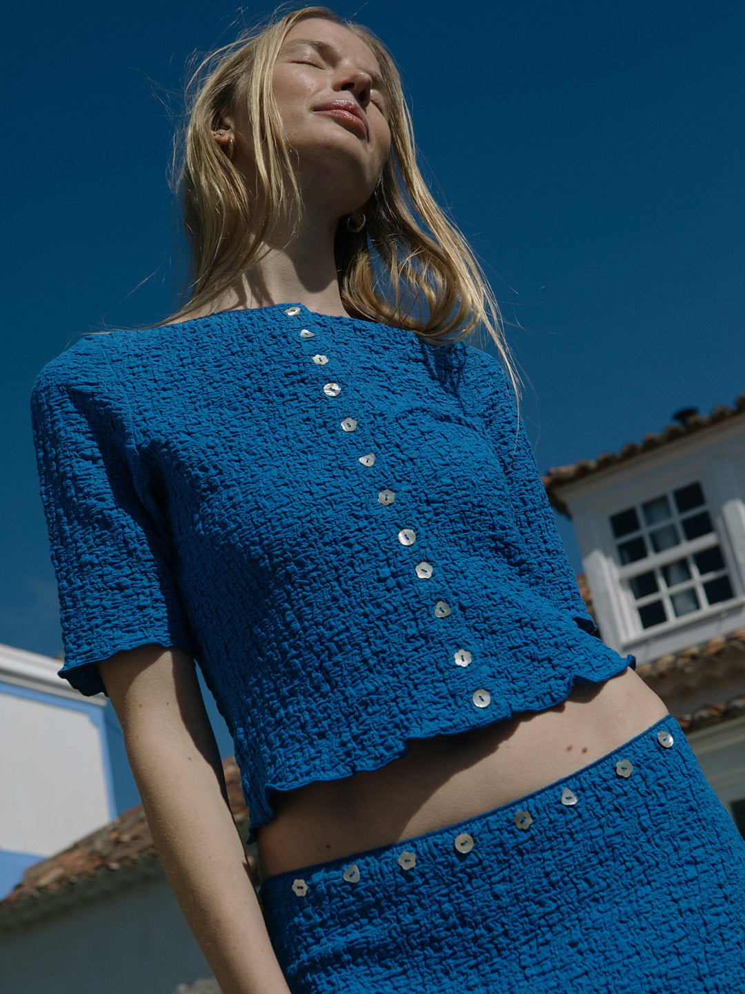 Summer Short Sleeve Top Indigo Fine Craftsmanship