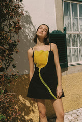 Tulip Appliqué Dress Black Fresh Design