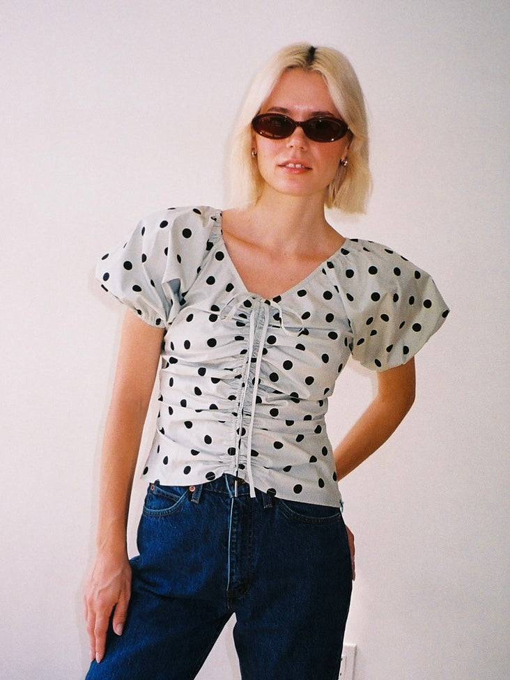 Margaret Top Mint Chip Dot Fresh Design