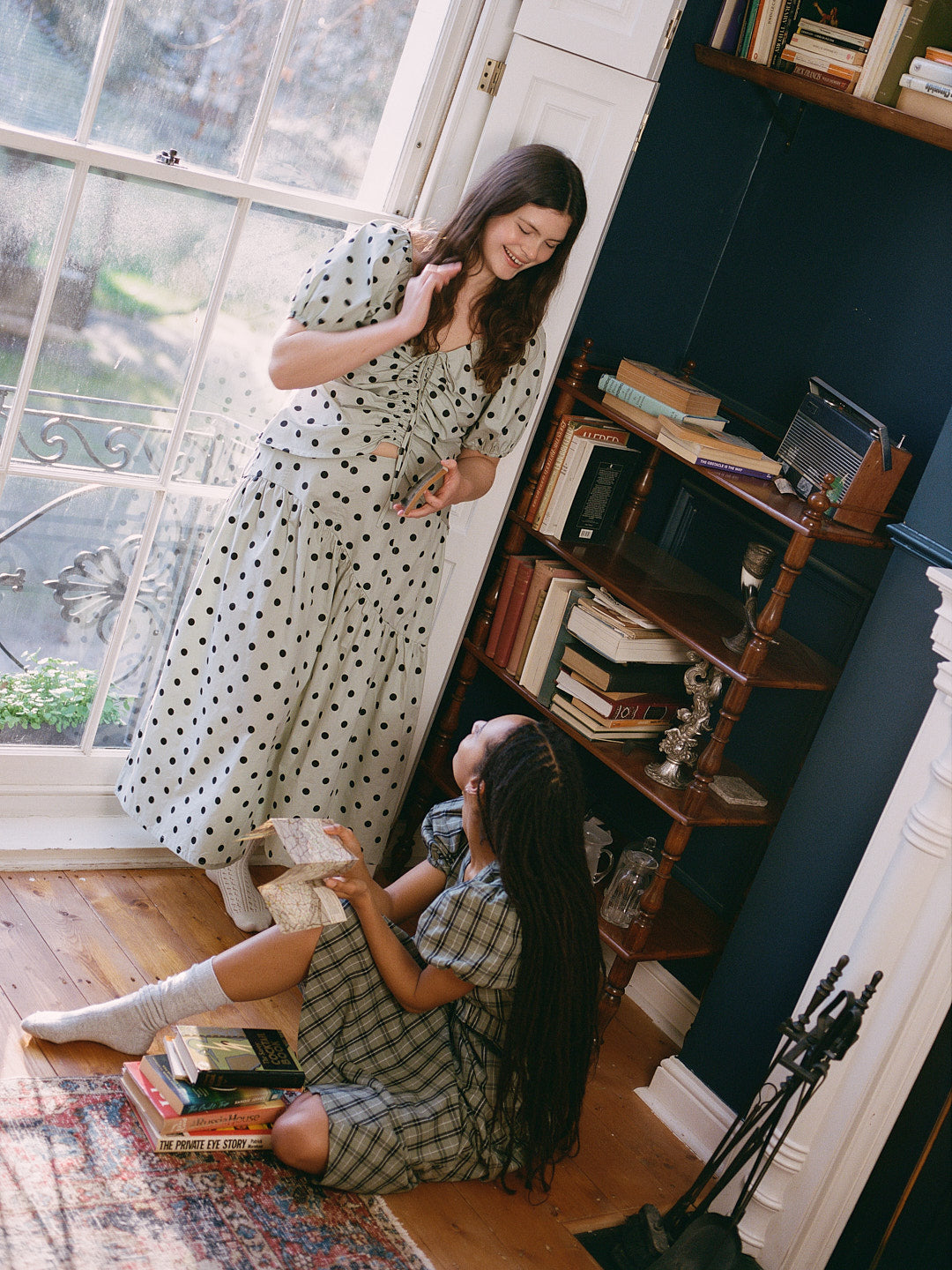Maeve Midi Skirt Mint Chip Dot Exclusive Style