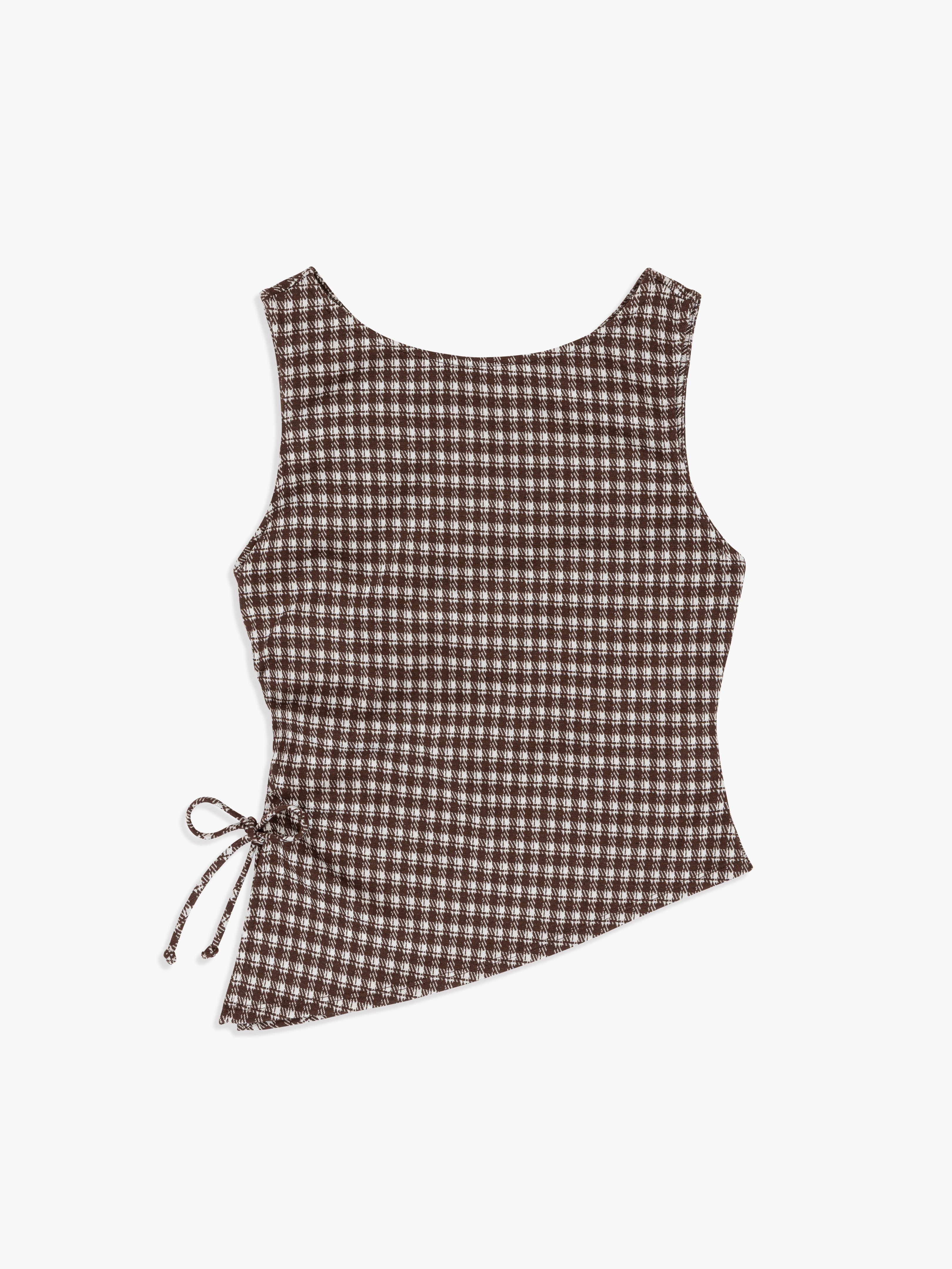 Erin Tank Cocoa Plaid Fine Craftsmanship
