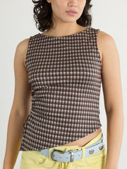 Erin Tank Cocoa Plaid Fine Craftsmanship