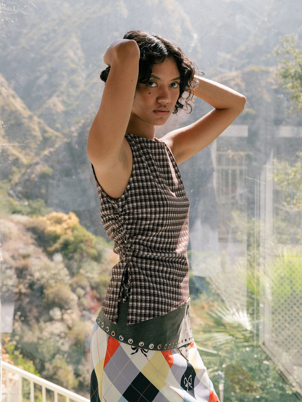 Erin Tank Cocoa Plaid Fine Craftsmanship