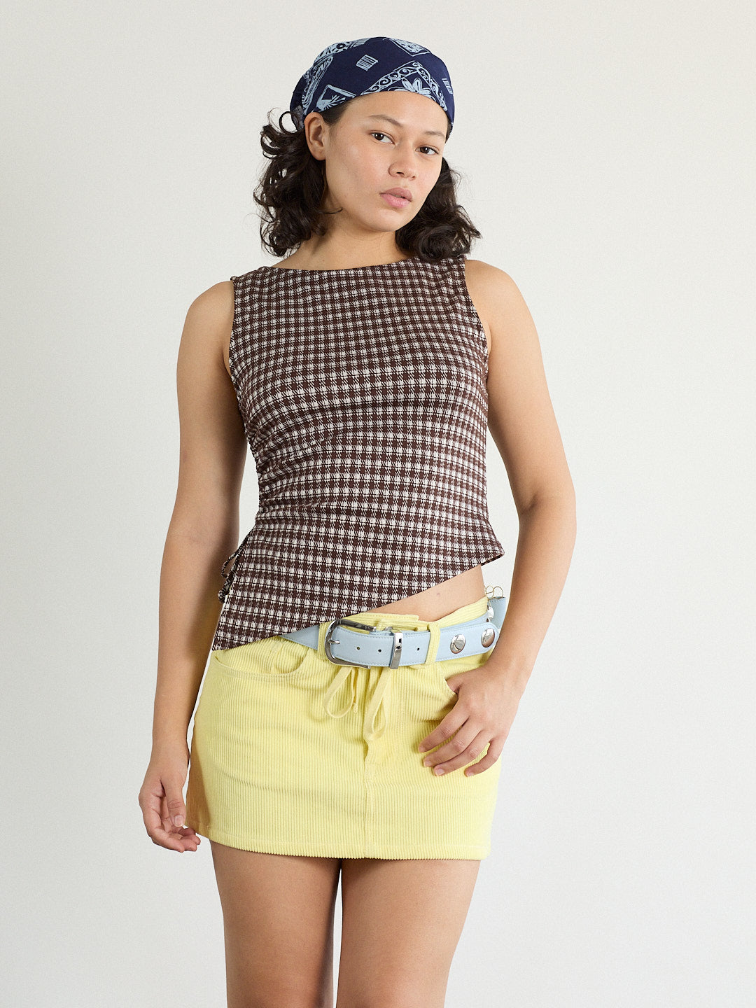 Erin Tank Cocoa Plaid Fine Craftsmanship