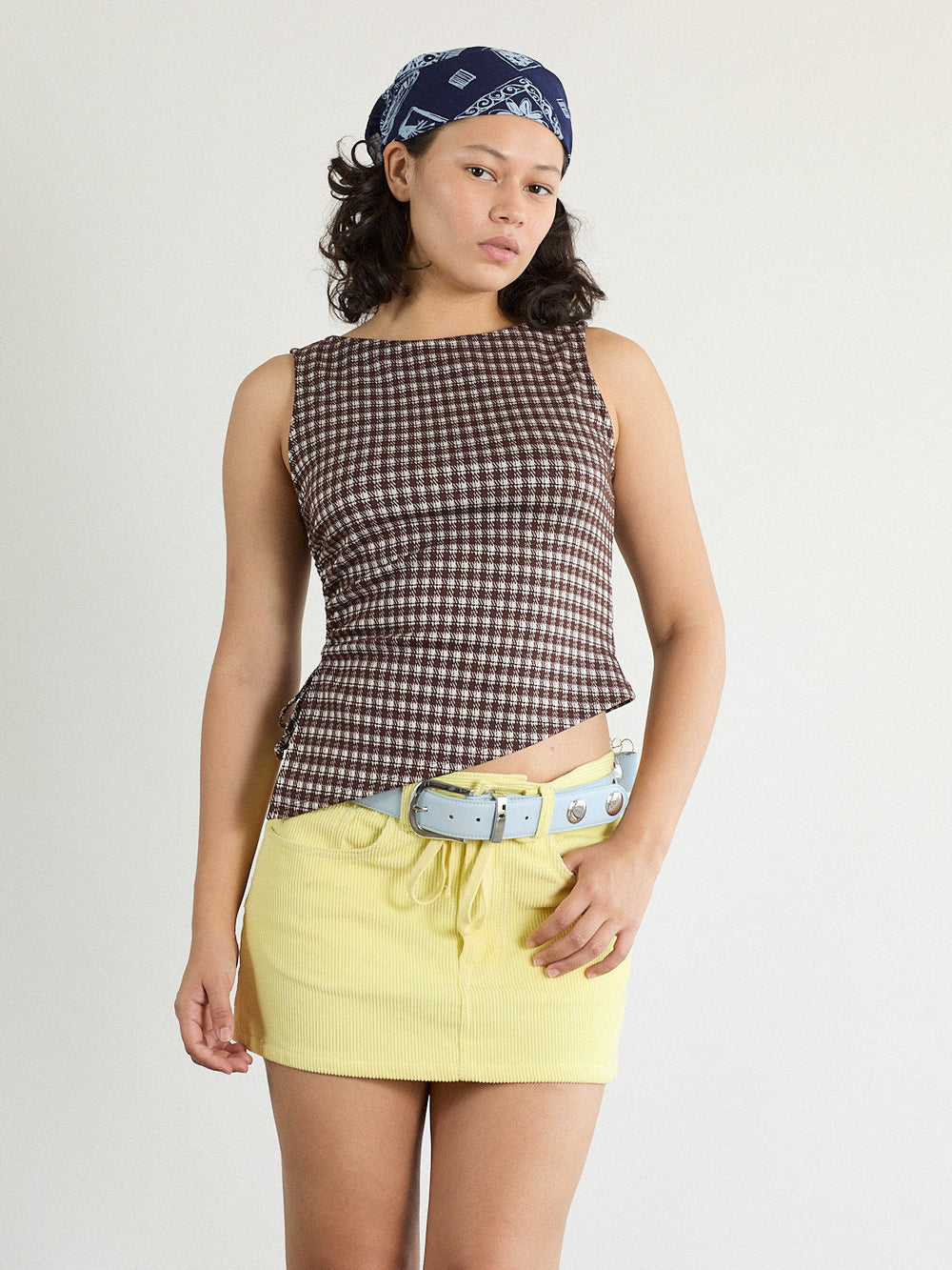 Erin Tank Cocoa Plaid Fine Craftsmanship