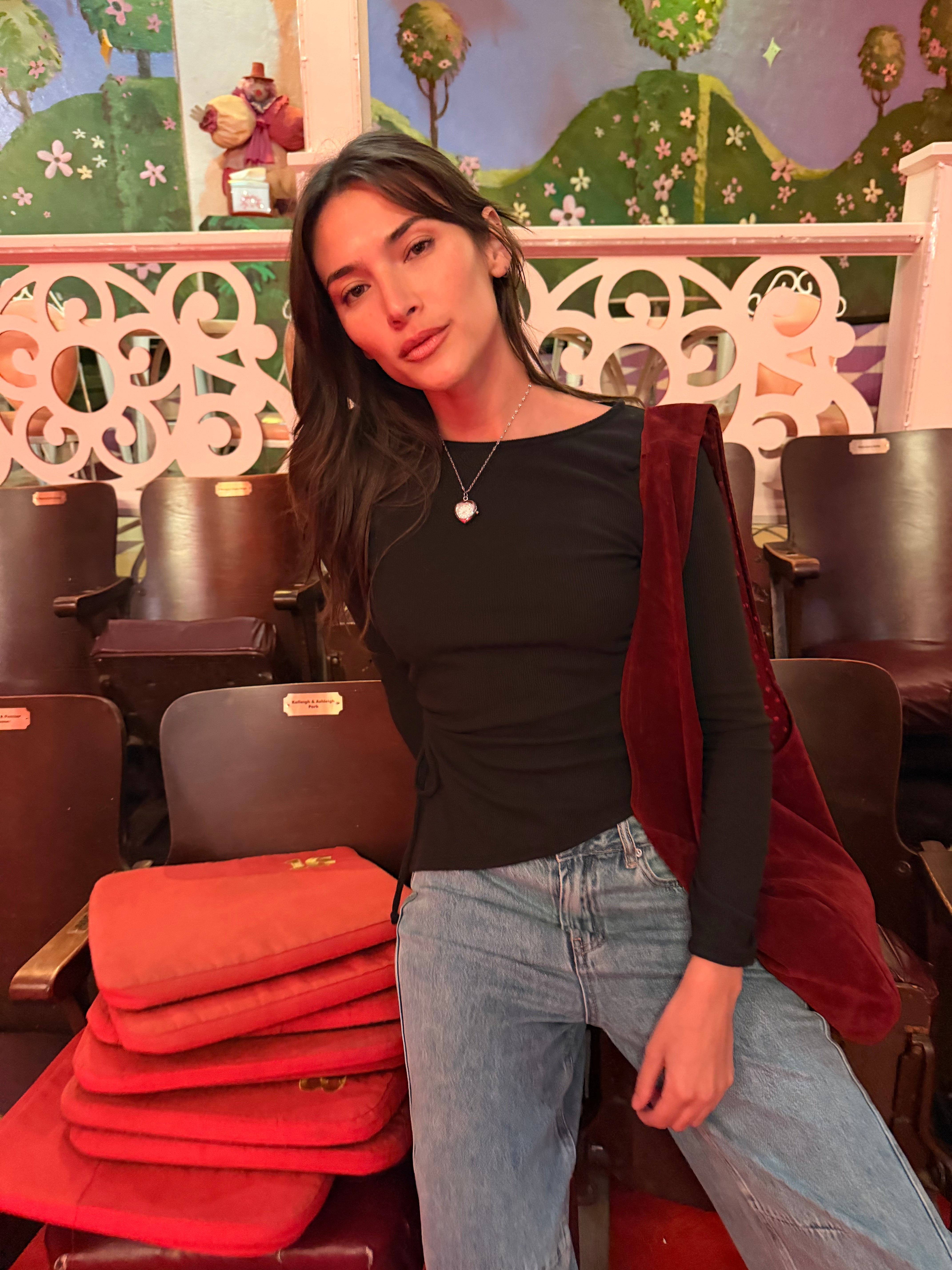 Emma Long Sleeve Top Black Rib All New