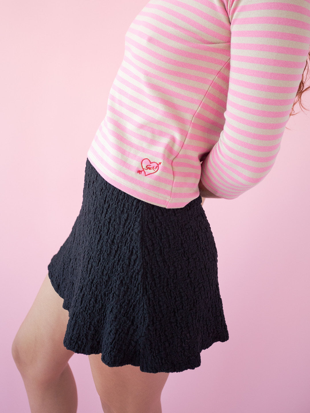 Darcy Skort Black Crinkle Fine Craftsmanship