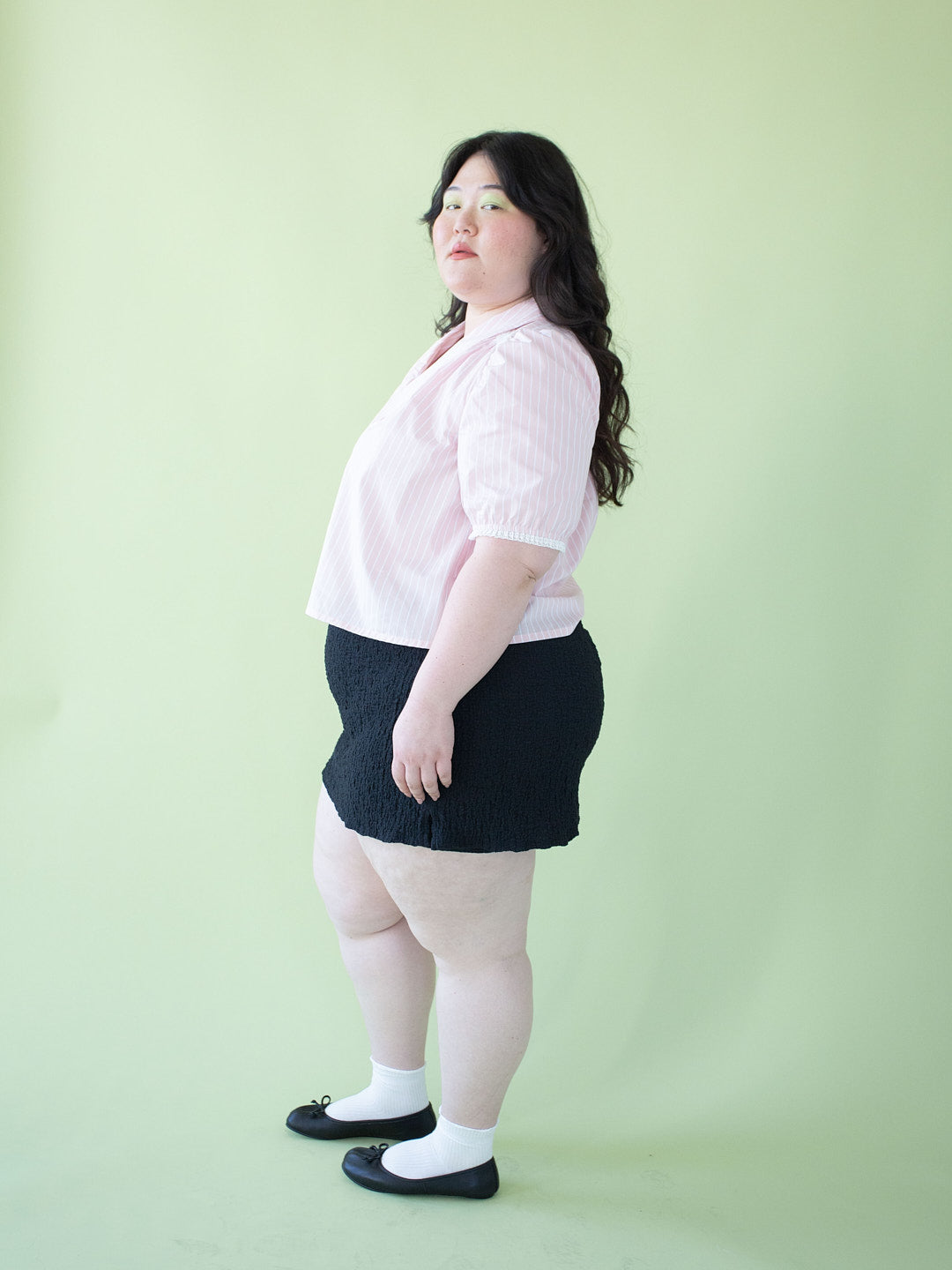 Darcy Skort Black Crinkle Fine Craftsmanship