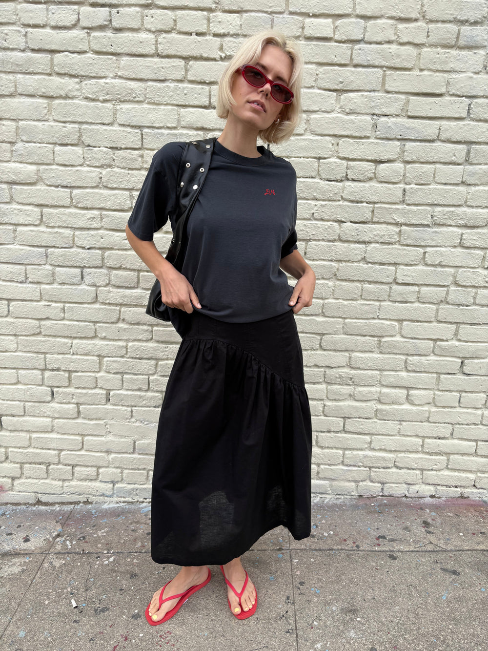 Maeve Midi Skirt Black Linen All New
