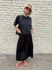 Maeve Midi Skirt Black Linen All New