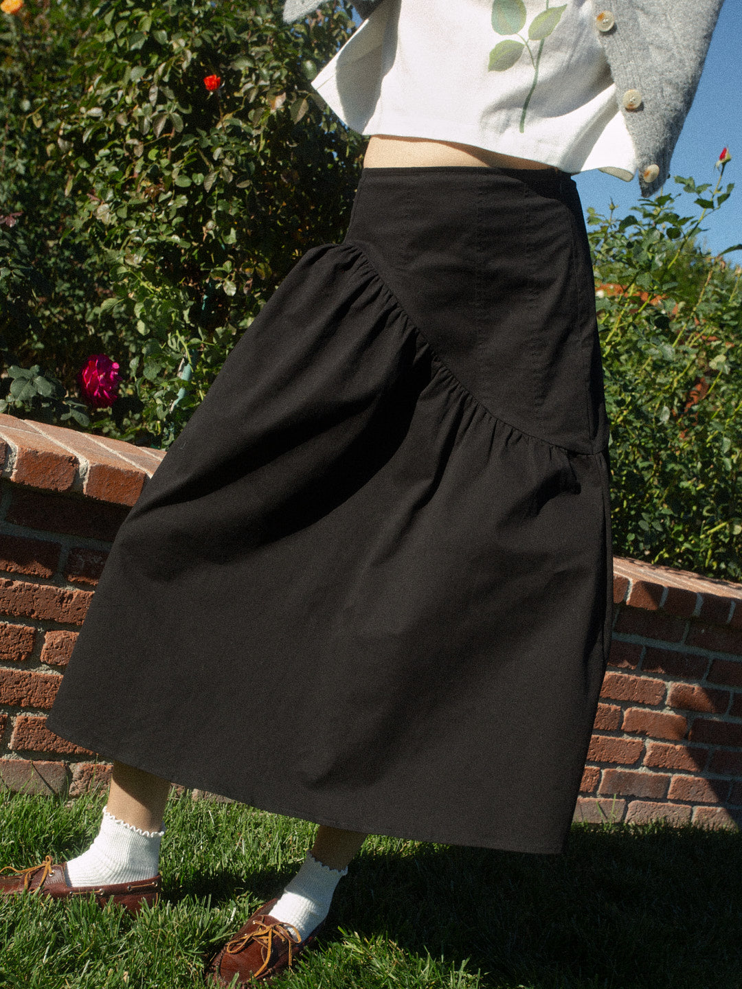 Maeve Midi Skirt Caviar Twill Fresh Design